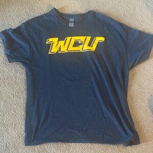 WCLP Graphic Tee in Navy with Yellow Logo